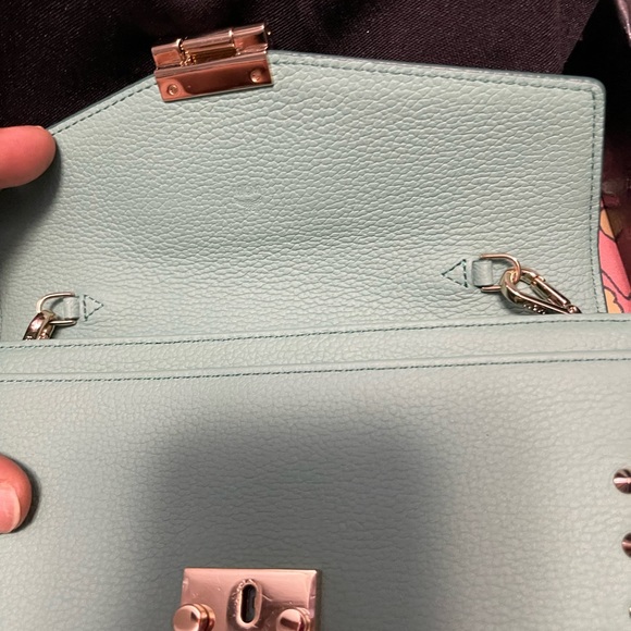 Small MCM wallet purse Teal colored . Comes with box and bag